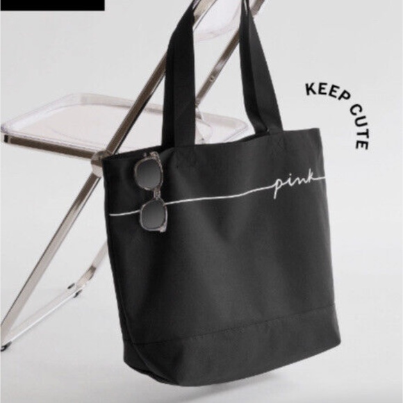 PINK Victoria's Secret Handbags - PINK Victoria's Secret Black Weekender Tote